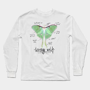 Luna Moth, teen witch, annotated Long Sleeve T-Shirt